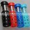 550ml BPA Free Heat-Resistant Custom Glass water bottle with silicone sleeve and high quality lid