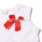newest fashion casual suit for baby girls white flower shirt with small bowknot and red spot pant baby girl summer beautiful set