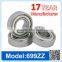 699 ZZ RS Miniature Ball Bearing Deep Groove Ball Bearing