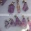 Wholesale amethyst crystal Pendant with stainless steel