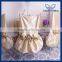 CH030H Ruched wedding champagne taffeta chair covers with rose