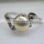 Sterling Silver Ring With Pearl & Diamond 2pc Natural Nontreated