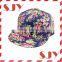 Hawaii floral print flat bill hip-hop baseball cap