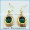 DIY Fashion jewelry Green bezel sets stones cheap drop earring crystal