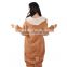Adults Coral Fleece Plus Size Animal Brown Bear Footless Kigurumi Women Pajama Costume Onesie With 100% Cotton Jersey Hood