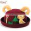 Cheap Wool Felt Hat/Short Brim for Pupil Girls Young Child Kids Yellow/Red/ Black