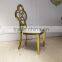 Modern golden wedding chair elegant curves high class wedding furniture