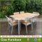 Garden plastic wooden furniture modern dining table chairs set