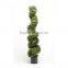 5ft Artificial Green Boxwood Spiral Potted Topiary Trees