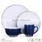 16pcs dinnerware set manufacturer two tone black blue