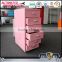 Girls room furniture pink mobile drawer cabinet with wheels