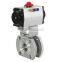 316 stainless steel DN15-DN100 flanged Pneumatic ball valve