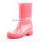 black white flower pattern women rain boots with buckles