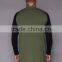 Latest contrast raglan sleeve crew neck cotton men t shirt