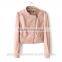 Womens Cuff Lapel Punk Zip Slim Fit Faux PU Leather Motorcycle Sexy cool Short Jacket