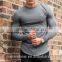Mens Long Sleeve Curved Hem T Shirt Blank Longline Fitness T-Shirt 94% Cotton 6% Elastane Gym Fitted T Shirt