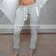 Light Gray Womens Tapered Jogger Pants Blank Cotton Polyester Spandex Sweatpants Full length Leggings Plain Joggers