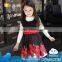 Latest designs wedding baby clothes big red flower elegant fancy comfortable baby night dress of 2-7 years old girl