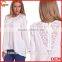 100%Polyester long sleeve woman blouse 2015,women tank tops in white