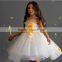 New Fashion Girl Floral Dress Pretty Girl Princess Dress With Yellow Flower Cute Kids Clothing GD90427-2