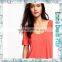 Casual Wear Girl's Orange Super Open O Neck Cotton T-Shirts