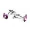 Simple Deluxe Pink Rhinestone Jewelry Unisex Shirt Cufflinks Brand