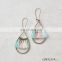Boho style multi-color tassel pendent earring waterdrop shaped copper earring vintage daggle hoop earrings