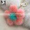 Fashion Design Factory Wholesale Mink Fur Flower Keychain Lovely Bag Car Mink Fur Keychain