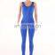 Women Scoop Neck Sleeveless Zipper Sportswear Sexy Long Pants Jumpsuit