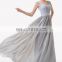 Grace Karin Off Shoulder Backless Sweetheart Chiffon Grey Long Mother of the Groom Evening Dress CL6231-1