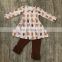 Baby Girls Long Sleeve Outfits Children Ruffle Flower Printed Boutique Clothes 2 Piece Set