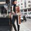 TWOTWINSTYLE Irregular Fleece Pu Leather Turtleneck Zipper Midi Long Coat Winter Thick Female