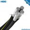 ASTM standard ABC cable Triplex service drop cable aerial cable 0.6/1 kv