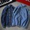 Excellent Stitching Work Custom Brand Jeans Shirt Workers’ Blue Denim Shirt CWS10