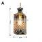 Nordic Modern Personality Glass Engraved Wine Bottle Pendant Light E27