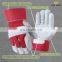 Working Labor Gloves for Construction reasonable price Red White labor working gloves with cotton back knit cuff