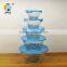 Glass Bowl Sets With Colored Plastic Lid