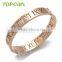 Topearl Jewelry Stainless Steel Bangle Classic Roman Numeral Bangle Rose Gold Bangle MEB401