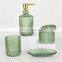 Glass Bathroom Accessories Set of 3 Piece for Home with Lotion Dispenser