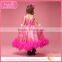 Big flower long feather dress, flower girl net dresses for 1-9 years