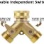 Hot sale Amazon sellers Heavy Duty Y type Brass Garden Hose Connector Tap Hose Splitter Hose Spigot Adapter