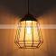 Industrial Retro Metal Loft Iron Chandelier Industry Single Head Cage Edison Home Vintage Pendant Light