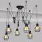 Retro loft industrial iron hanging lights E27 110V 220V LED black pendant lamps for kitchen living room bedroom aisle restaurant