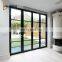 Steel Look Aluminium Tempered Glass Front Accordion Folding Door Exterior House  Aluminum Bifolding Patio Door