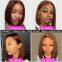 Chocolate Brown Lace Front Bob Wig #4 Dark Brown Brazilian Straight 13x4 Short Bob Human Hair Lace Frontal Wigs For Black Women