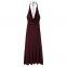 2025 Spring/Summer New European and American Style Women's Fashion Style Sexy Jacquard Hanging Neck Dress