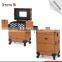  New design fashionable makeup organizer cosmetic makeup trolley case with mirror