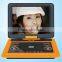 wholesale evd portable dvd player with game/tv/fm function 12.1inch portable dvd player