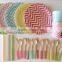 Wedding Party Paper Tableware Sets, Disposable Party Paper Straws, Paper Plates, Paper Cups