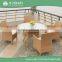 Wholesale customized white rattan outdoor dinning set with 6 chairs